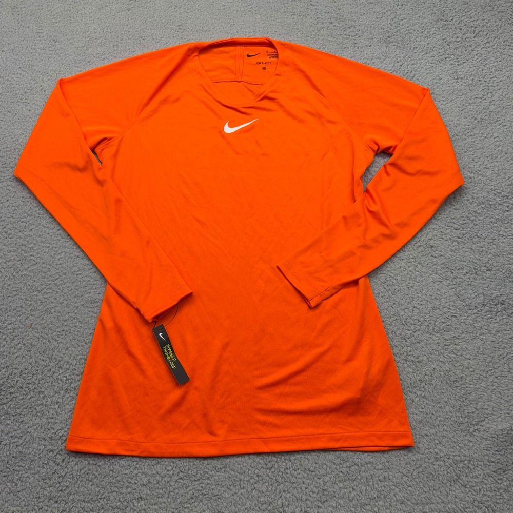 Nike AV2610-819 Womens Small Orange Dri-FIT Park First Layer L/S Soccer Jersey